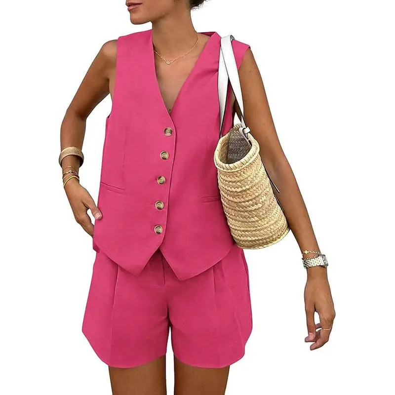 Women's Sleeveless V Neck 2-Piece Outfit (Just $3 a set!)