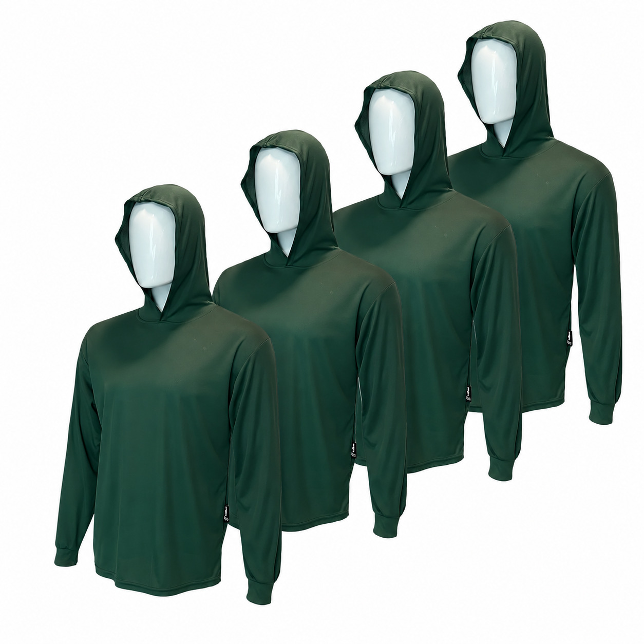 4 SHIRT PACK Hi Visibility ultra light weigh Long sleeve hoodie shirt / 100 % polyester birdeye Fabric for quick dry AVAIALBE IN VARIOUS COLORS