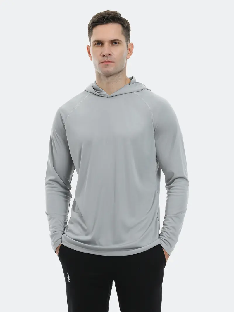 Men's Athletic Hoodie | Long-Sleeve Fishing Shirt | Lightweight Sun Protection Jacket