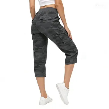 Women’s lightweight, quick-dry hiking capris with 6 pockets, loose fit, plus sizes available, ideal for outdoor trips, workouts, and casual wear, great for moms over 30.