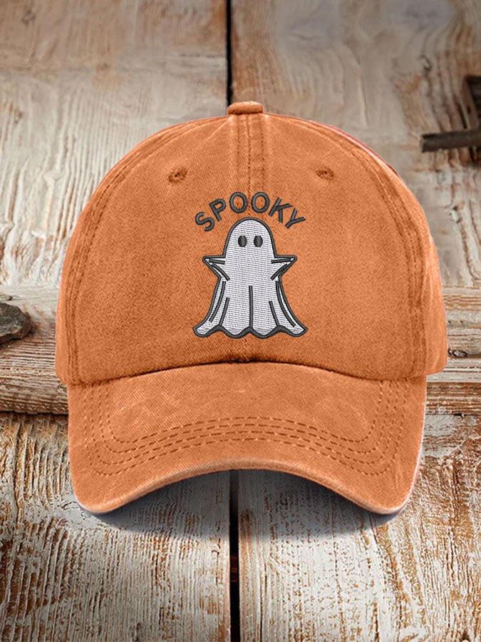 Halloween spooky washed baseball hat