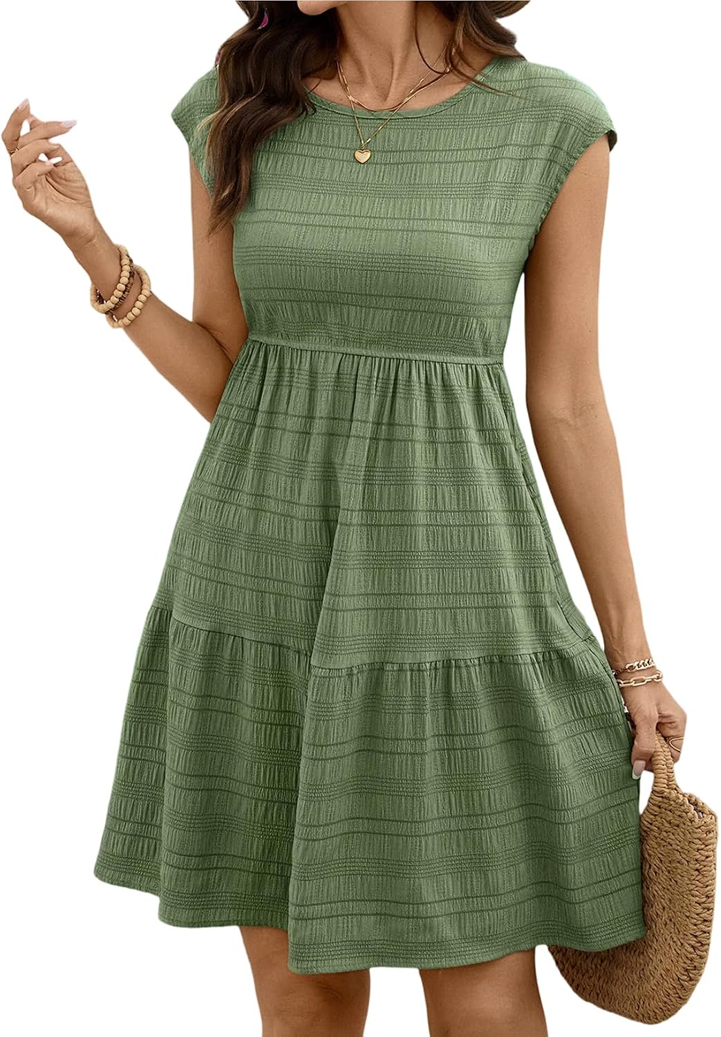 Women's Lightweight Textured Sleeveless Summer Sundress