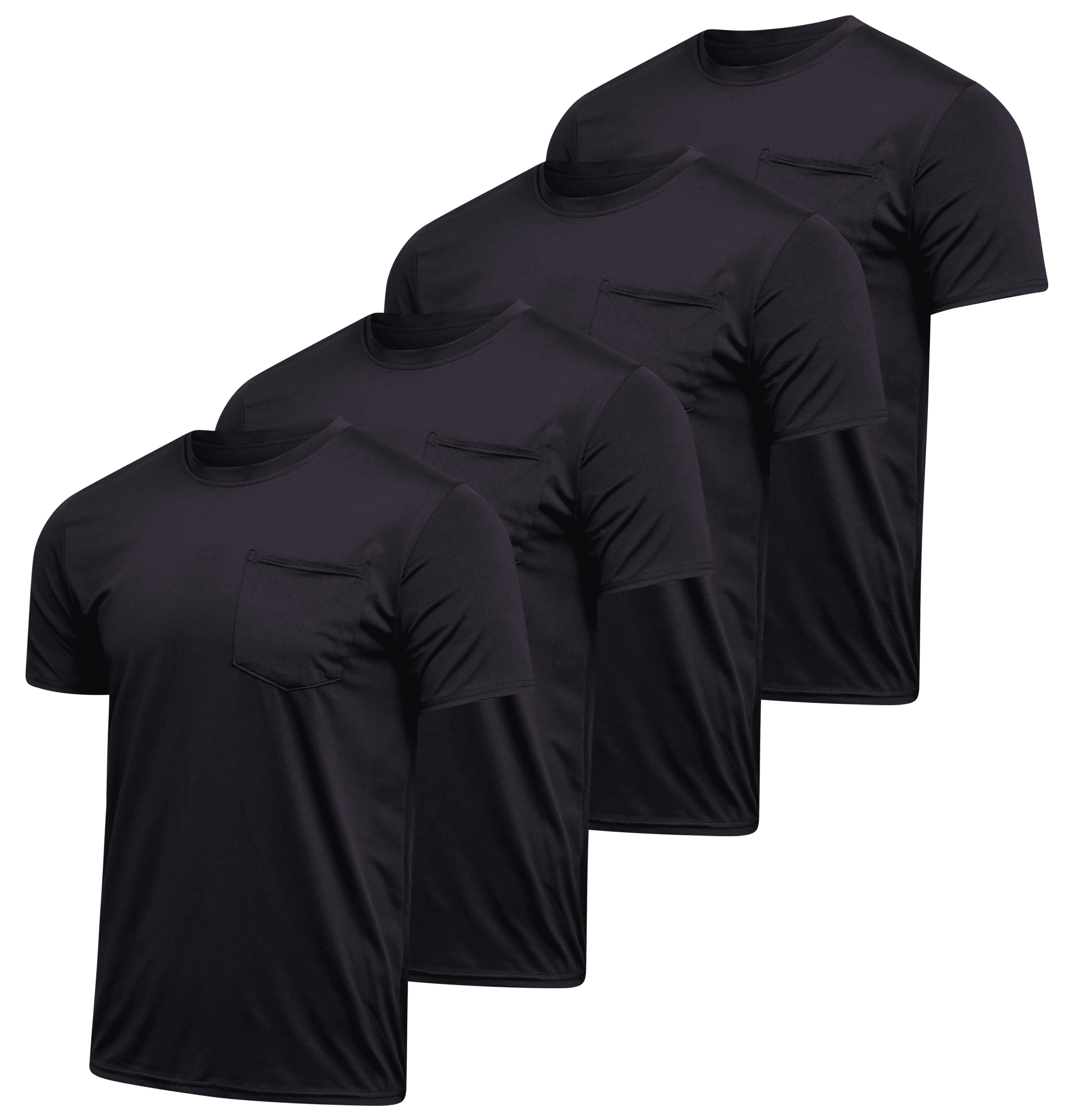 Men's Dry-Fit Short Sleeve Pocket Crew Performance Athletic T-Shirt (Available in Big & Tall)