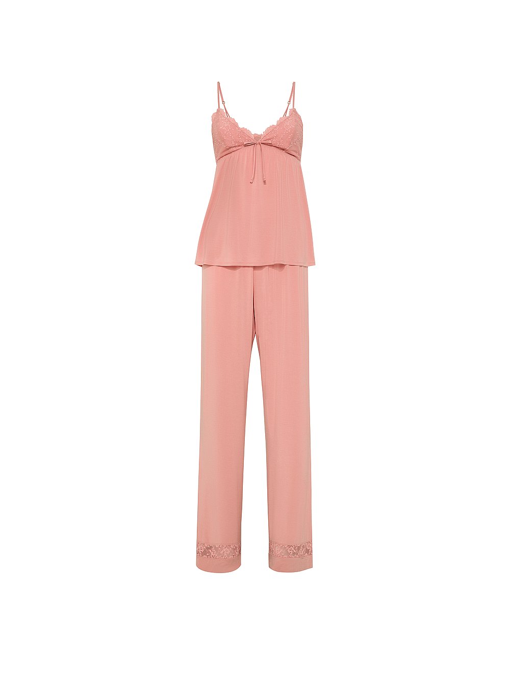 SoSoftTM Modal Lace-Trim Cami & Pants Set Blush Pink