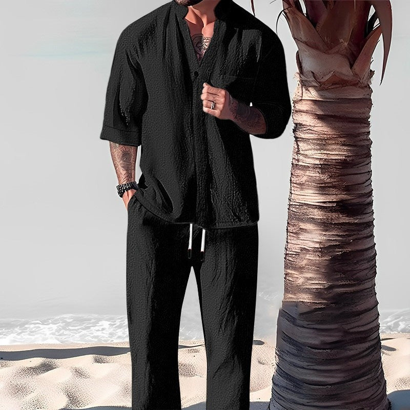 Men's Trendy Cotton Linen Top & Pants Two-Piece Set🎉BIG SALE-70% OFF