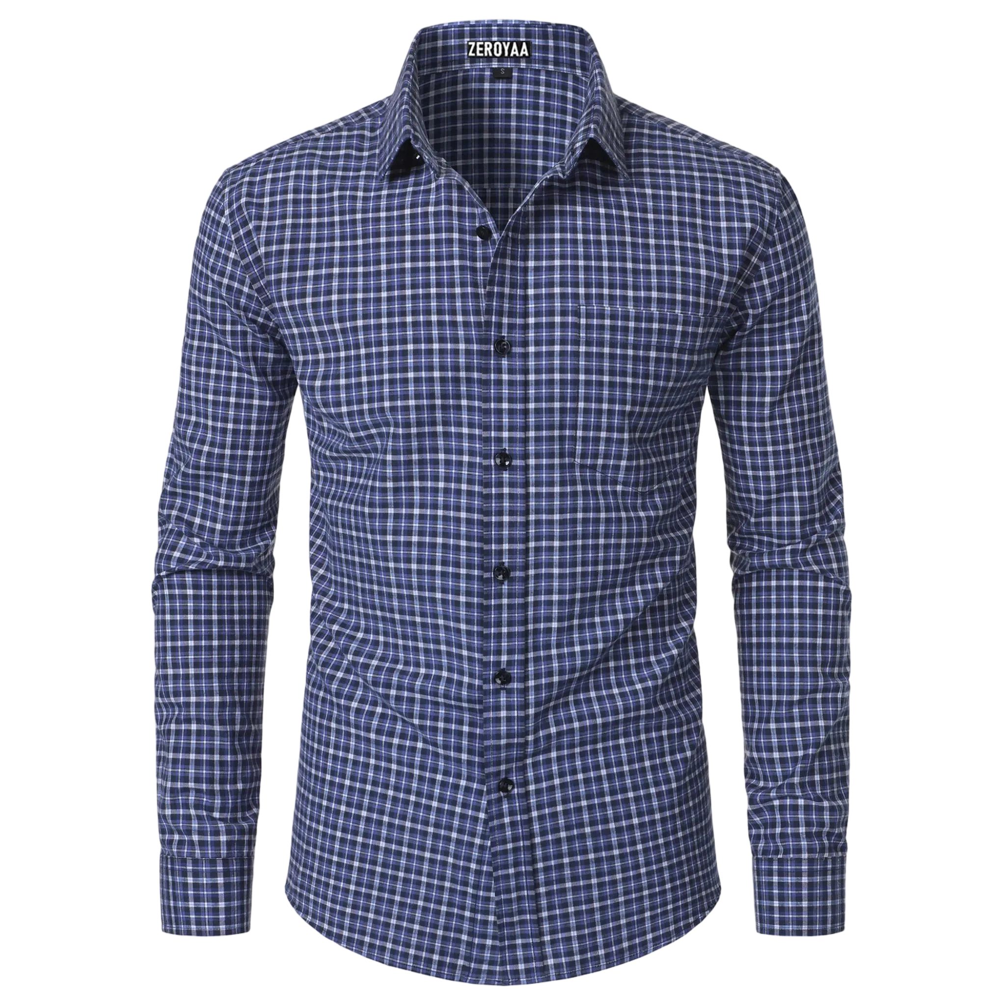Men's Plaid Long Sleeve Dress Shirt Formal Gingham Slim Fit Button Down Shirts with Lightweight Casual Classic Birthday Fashion