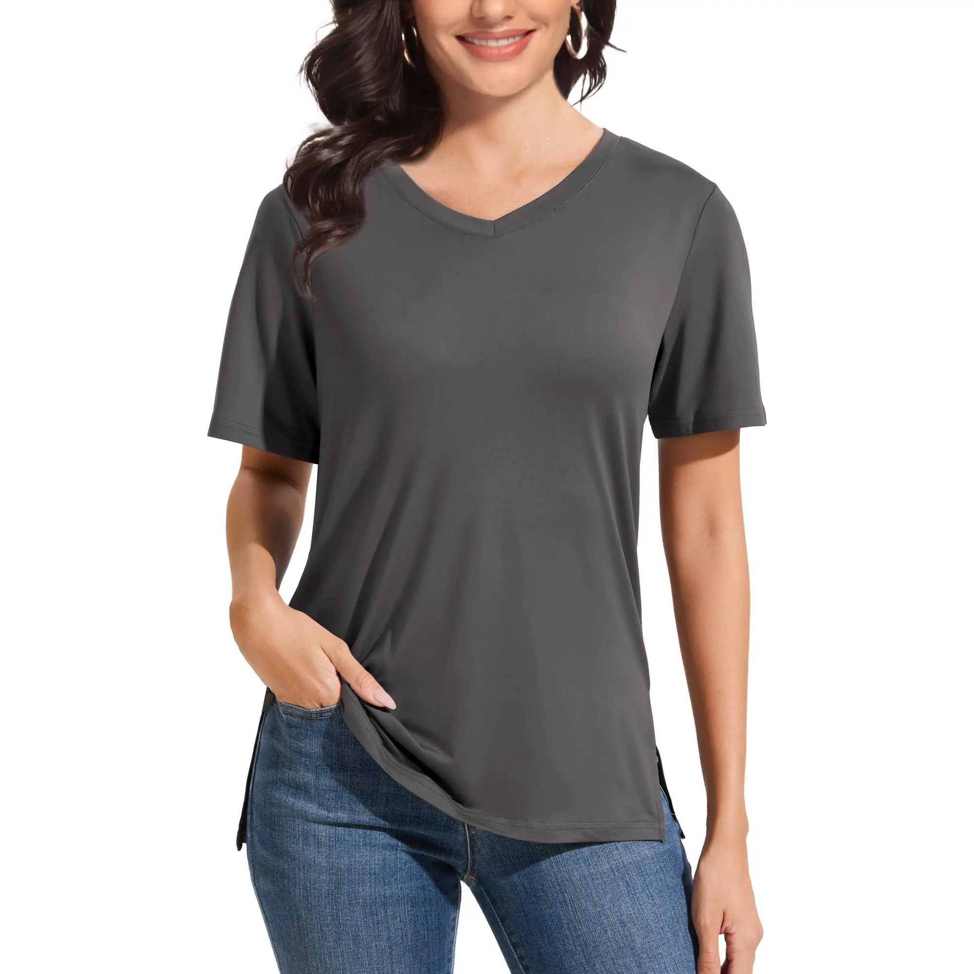 🔥Easter Sale!V-Neck Loose Fit Tee