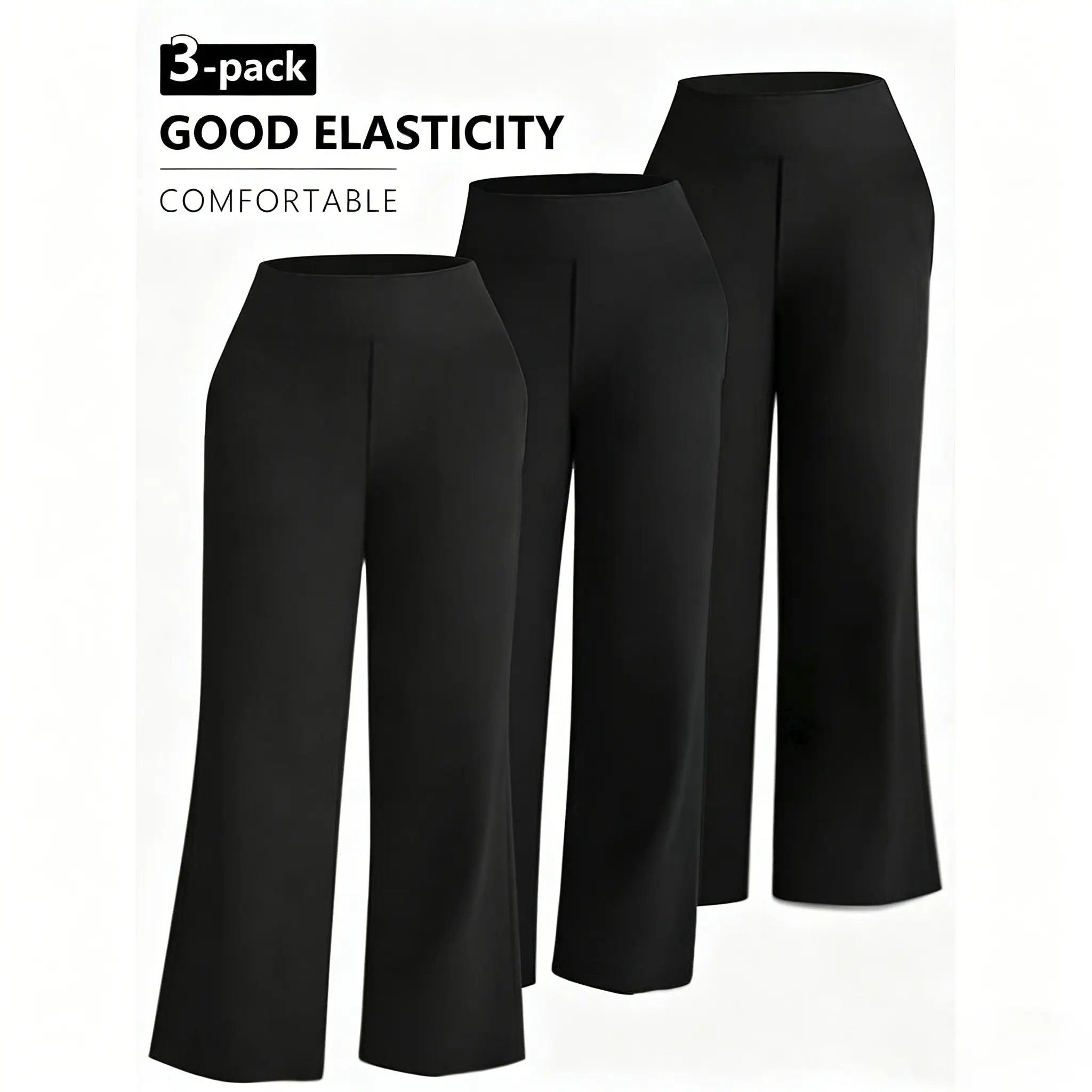 Women's wide-leg suit pants (elastic waist design)