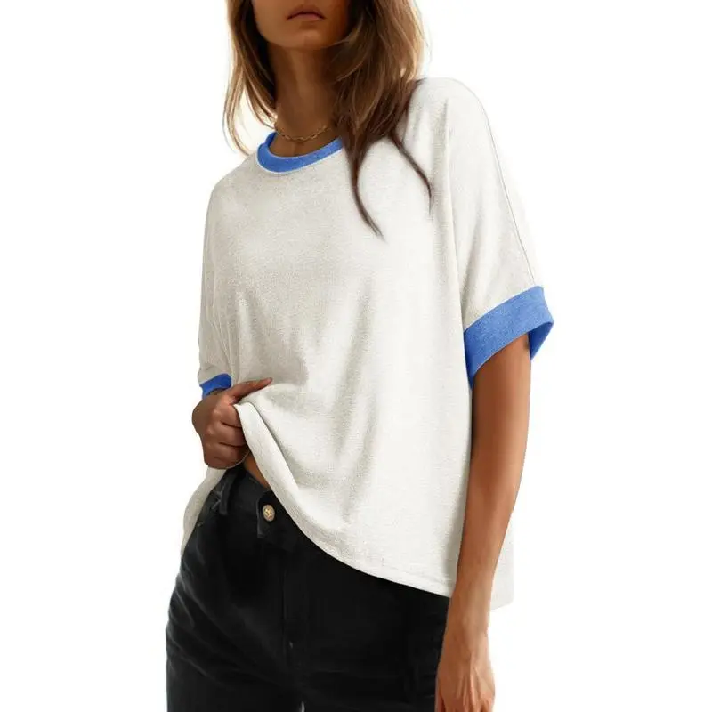 Women's Tops for Women 2026 Loose Oversized Basic Tee Comfortable Soft Fabric Flattering Fit - Womenswear