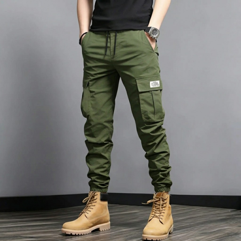 Men’s Cargo Jogger Pants – Slim Fit Multi-Pocket Tapered Casual Pants