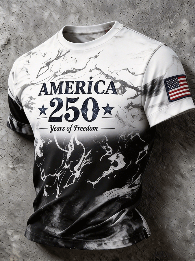 Men's America 250 Years of Freedom Tie-Dye Patriotic T-Shirt