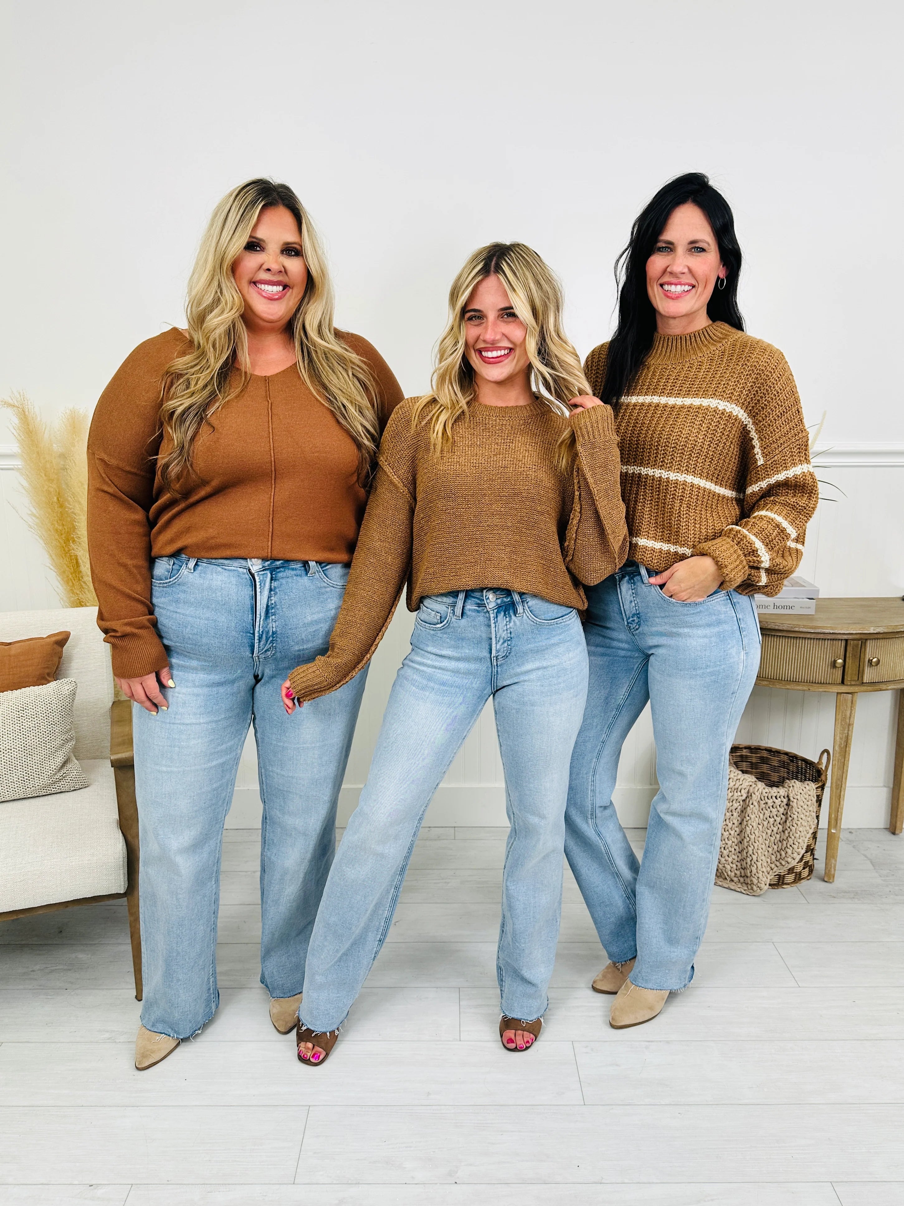 Feeling Brand New Slim Wide Leg Tummy Control Jeans