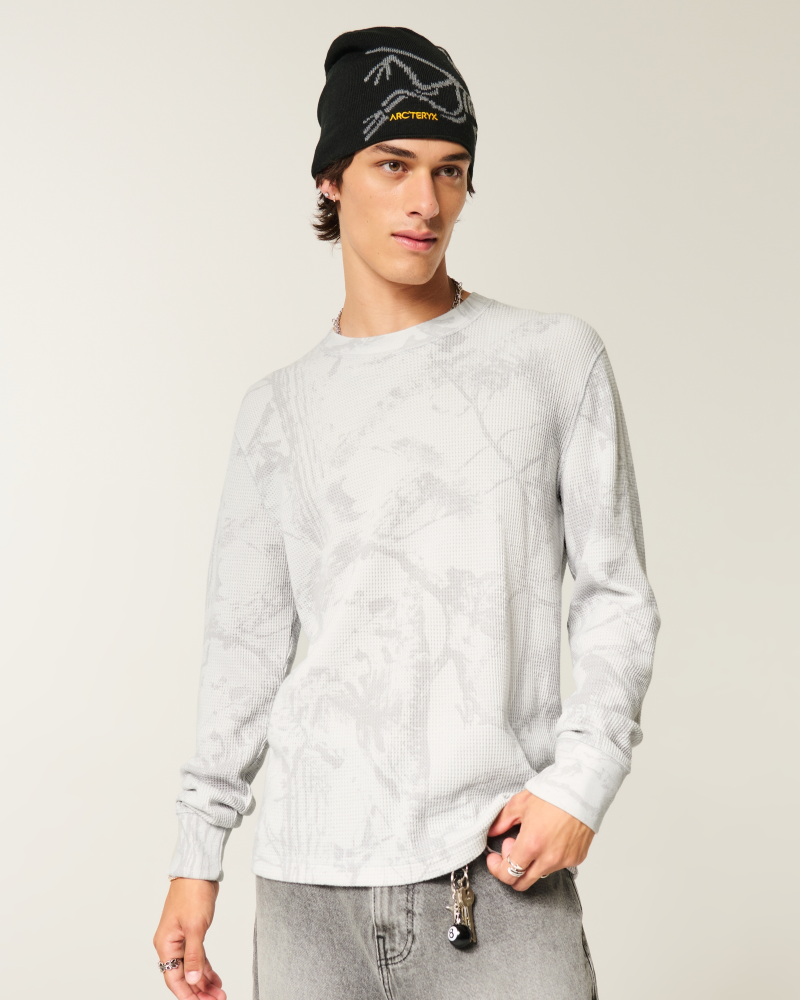 Relaxed Thermal Long-Sleeve Camo Crew Shirt