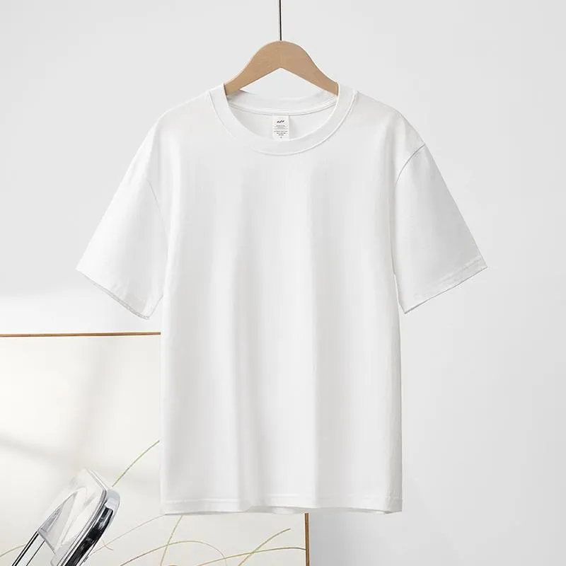 Heavyweight Tshirt 230G Cotton Solid Color Unisex Loose Fit Fade Proof Versatile Everyday Wear Men's Basic Tee