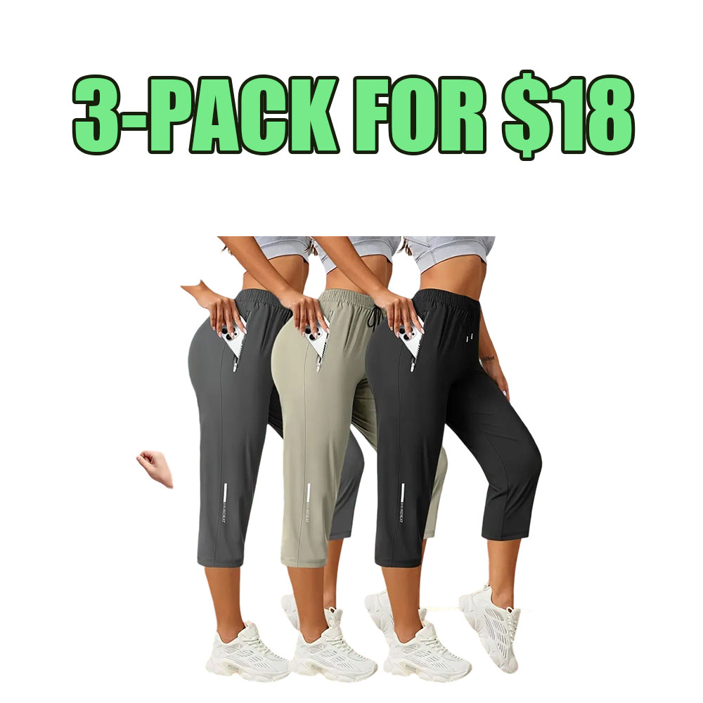 women’s ice silk breathable high-stretch capri pants