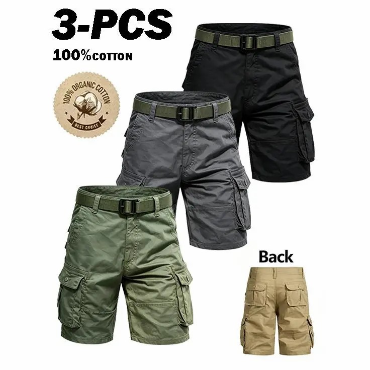 Men's 6-Pack Tactical Cargo Shorts – Multi-Pocket, Wear-Resistant, Breathable Outdoor Hiking Shorts
