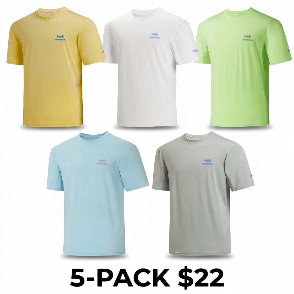 Men's UPF 50+ Sun Protection Fishing Shirt – Short Sleeve Quick Dry T-Shirt