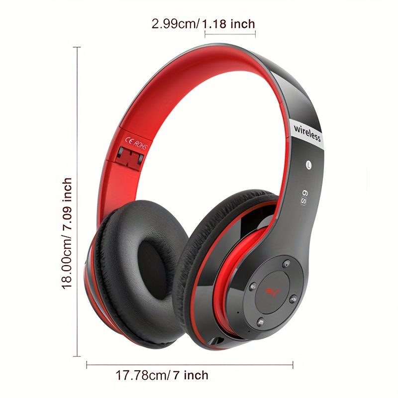 6S Hi-Fi Stereo Foldable Wireless Stereo Headsets Earbuds With Built-in Mic