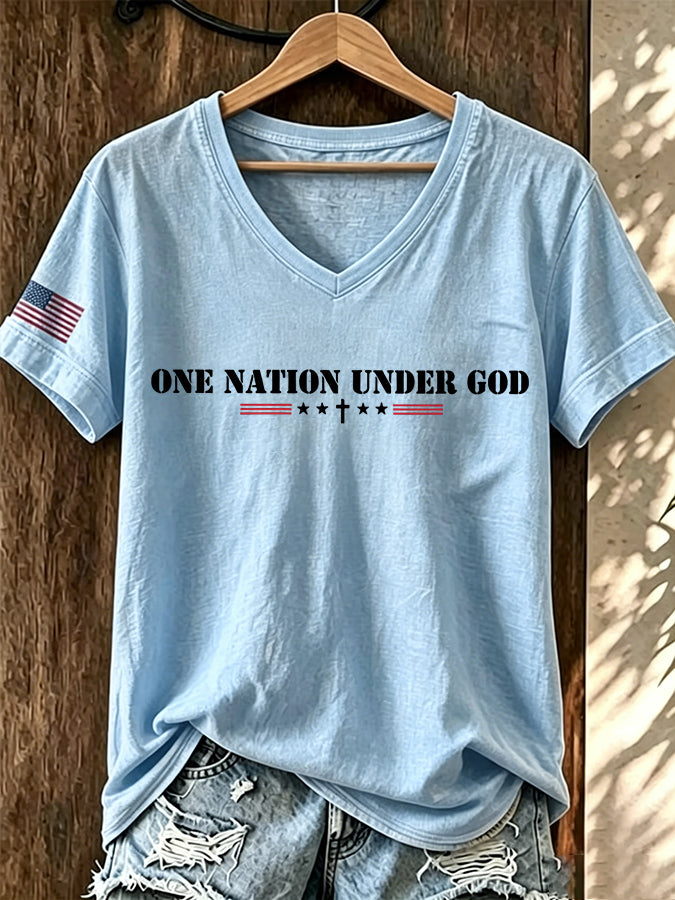 Women's “ONE NATION UNDER GOD” Printed T-shirt