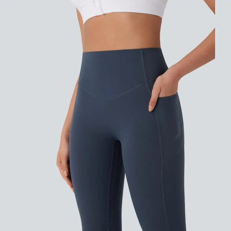 Leggings High-Waist Straight-Leg  Soft Gym Yoga Pants