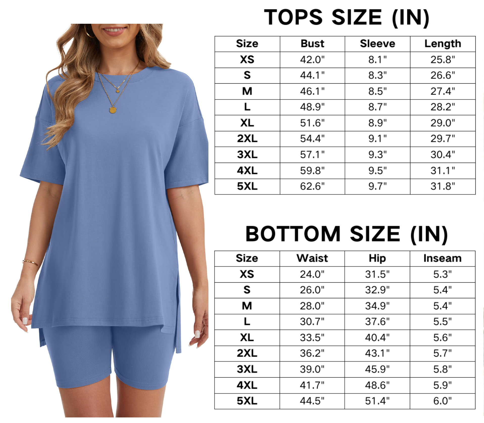 Women 2 Piece Lounge Set Casual Oversized Shirts Biker Shorts