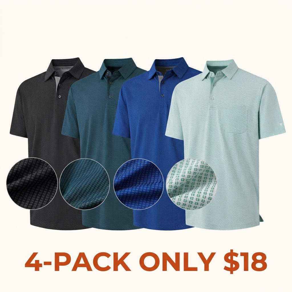 Men's Jacquard Pocket Polo Shirt