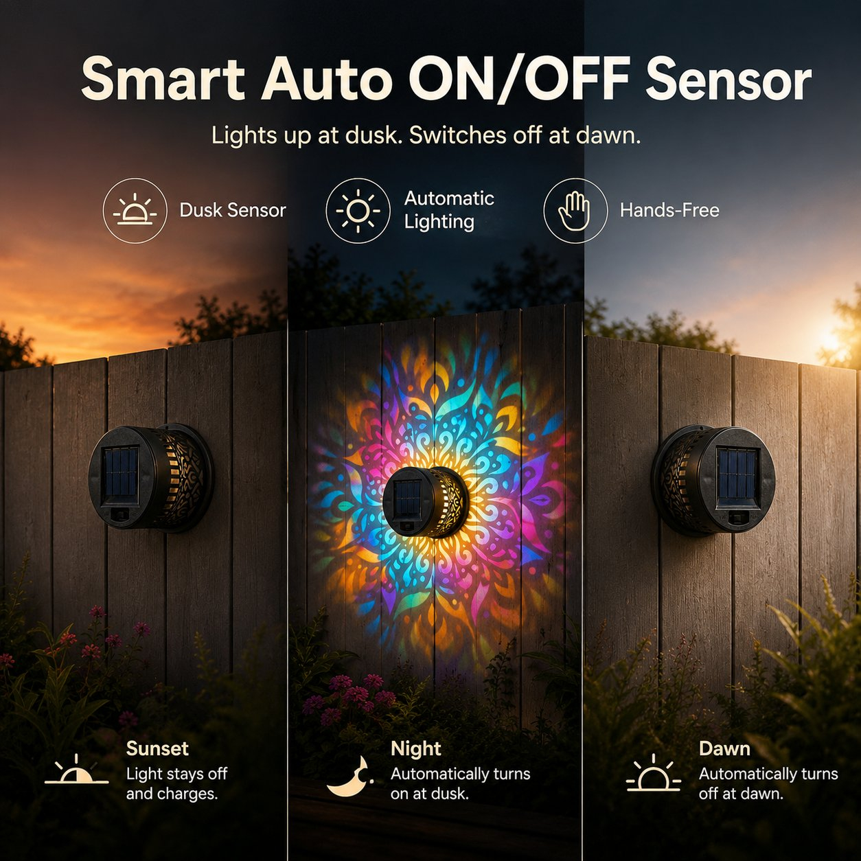 May Sale-Outdoor Garden Fence Projector Lamp Patio Ambient Decor