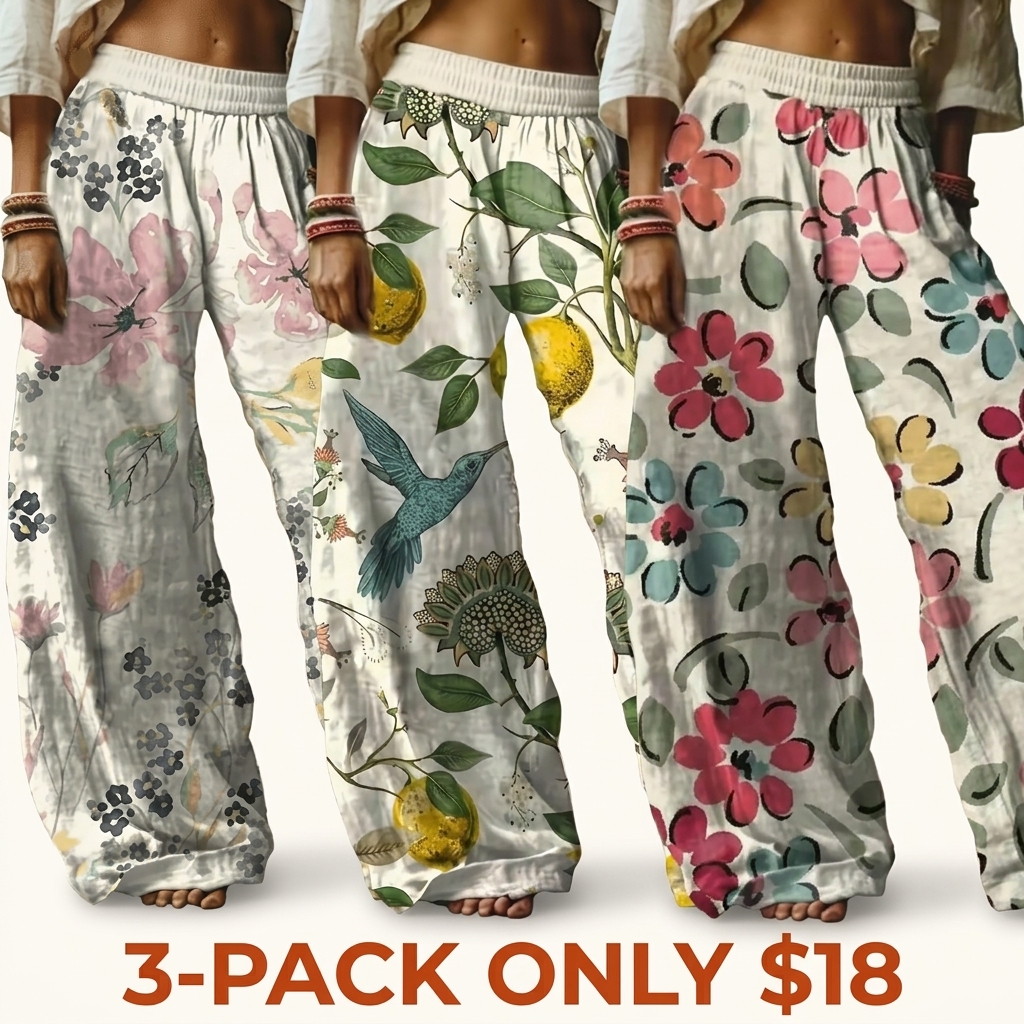 Women's Floral Casual Trousers — Comfortable, Breathable Fabric