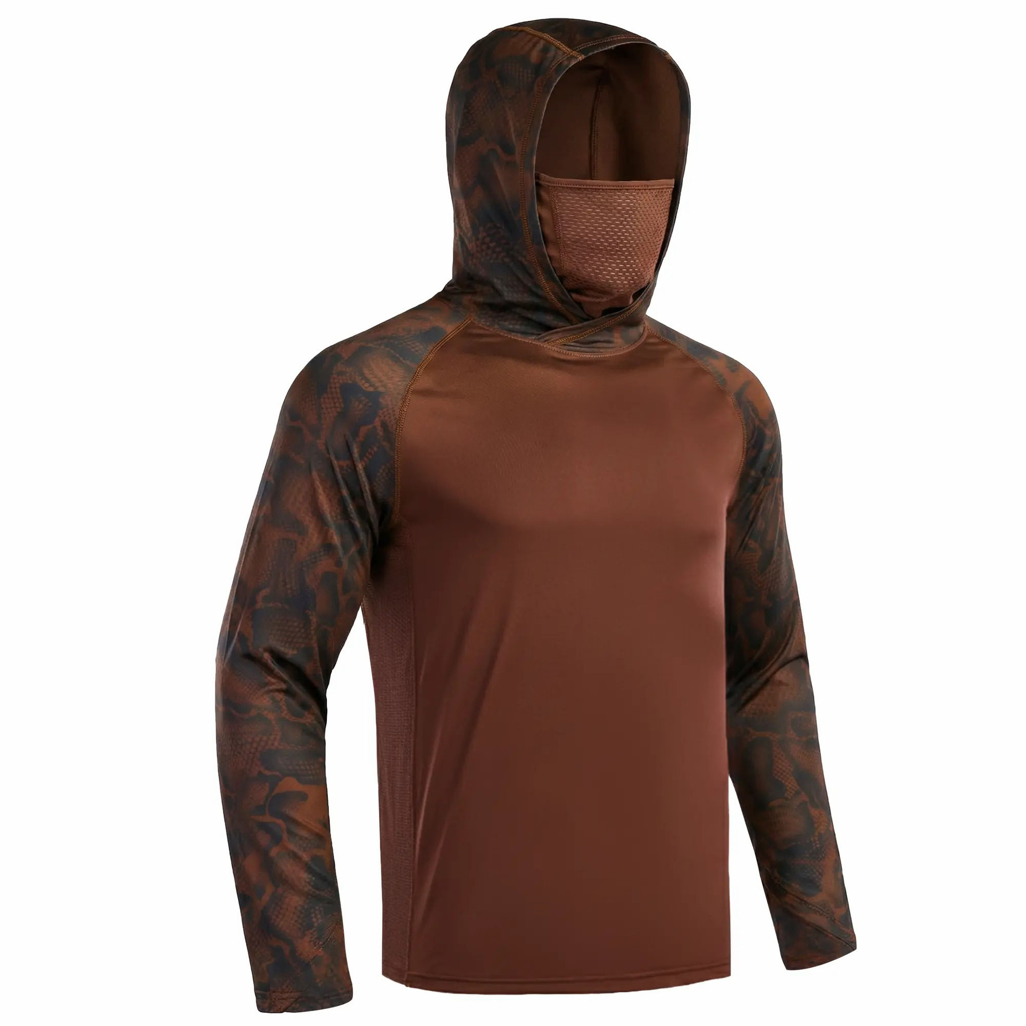 Men's UPF 50+ Sun Hoodie with Built-in Mask & Neck Gaiter – Lightweight Cooling Activewear