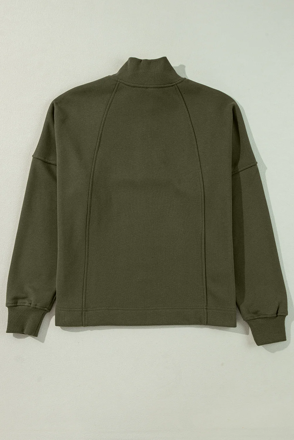 Jungle Zipped Neck Pullover Drop Shoulder Sweatshirt