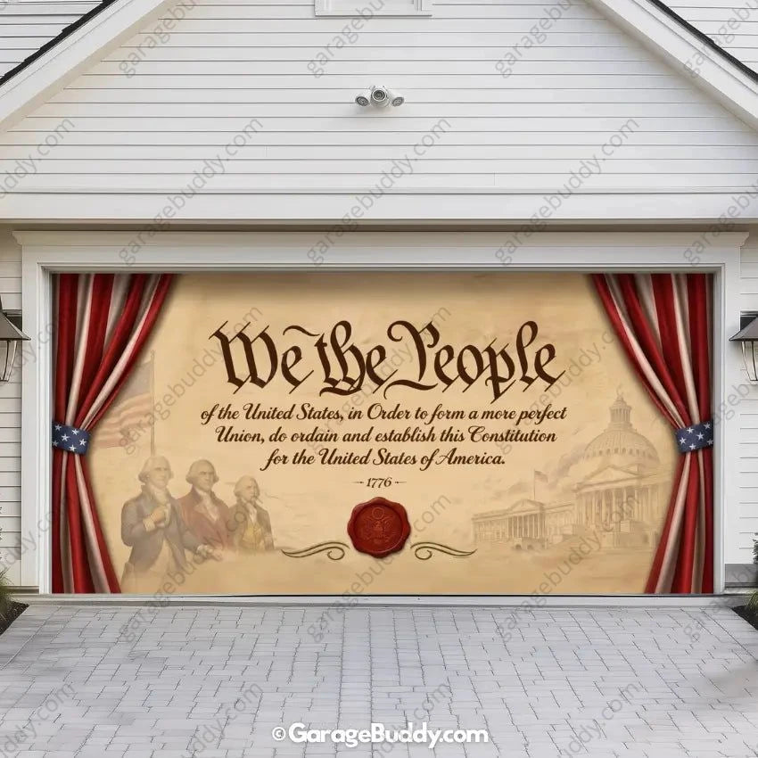 We the People | Patriotic Constitution Garage Door Cover