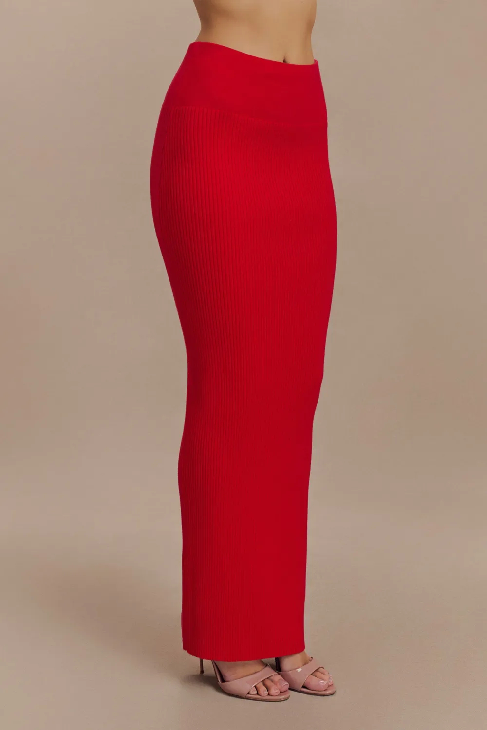 Ribbed Knit Maxi Skirt