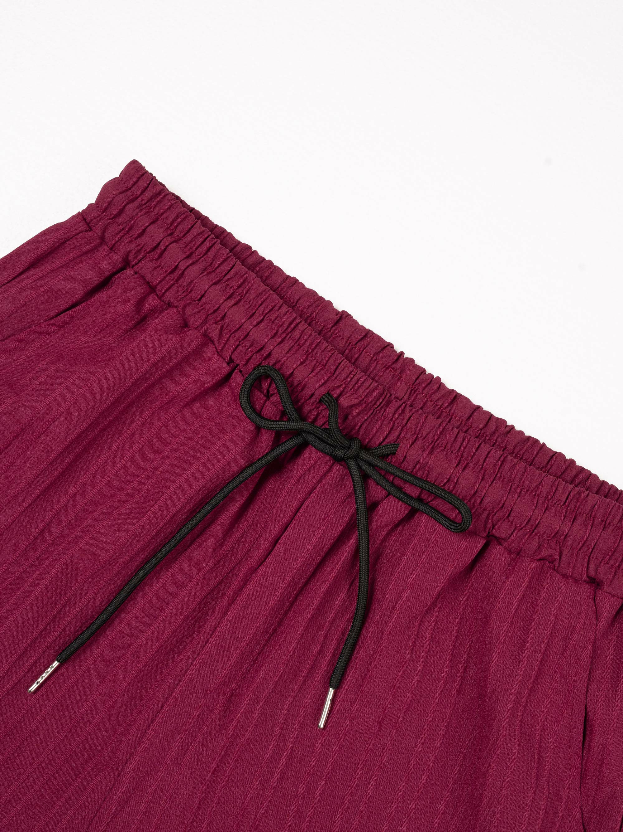 Men's Maroon Button-Front Shirt & Drawstring Pocket Trousers Set