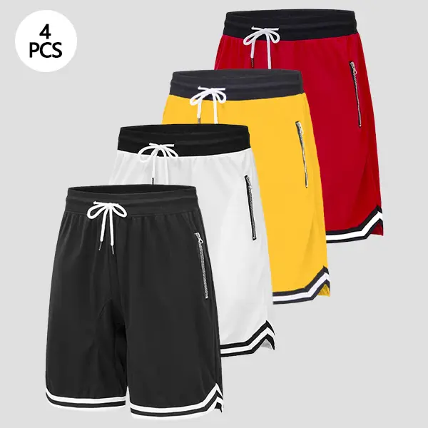Men’s Casual Athletic Shorts With Zippered Pockets