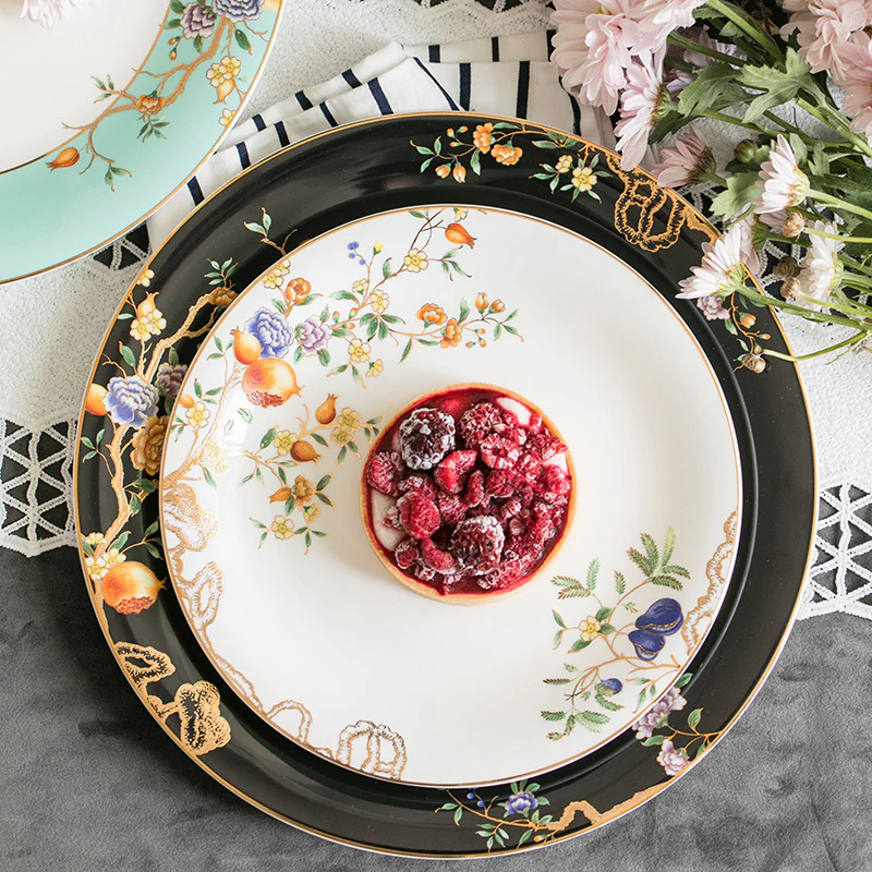 Bone China European Antique Style Bowl and Plate
