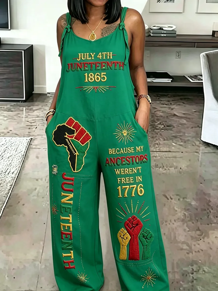 Ladies' June Day Freedom Day Ethnic Style Strap Pants