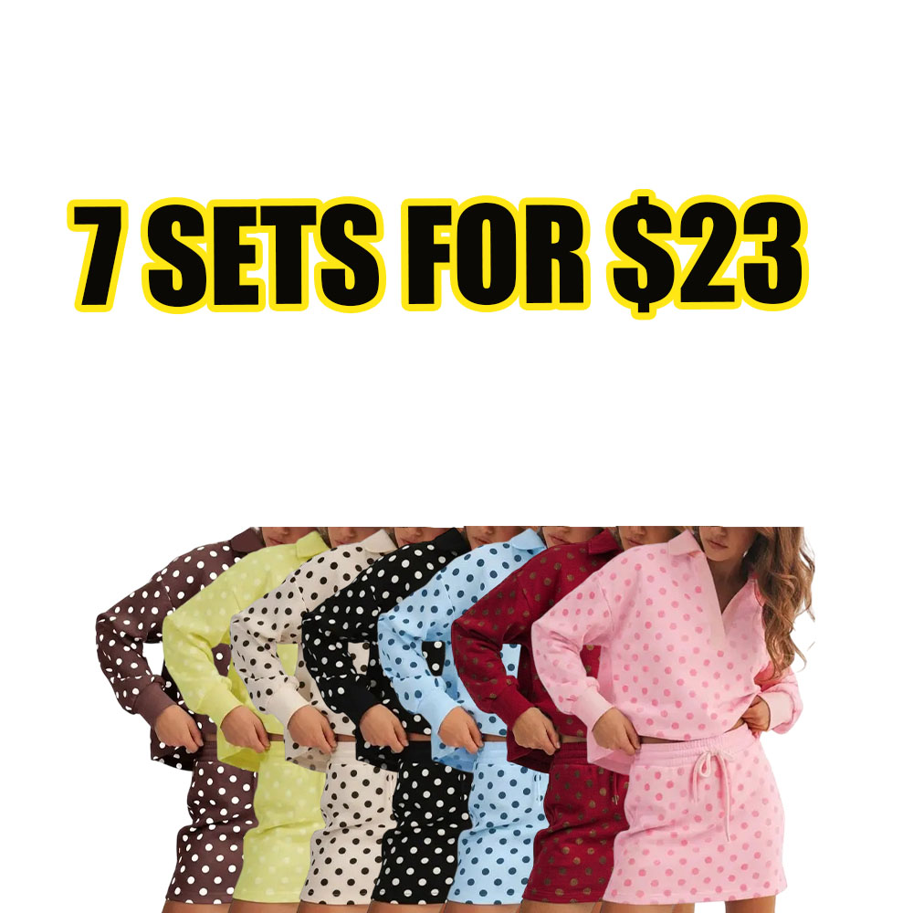 Women's Retro Chic Polka Dot Skirt Set