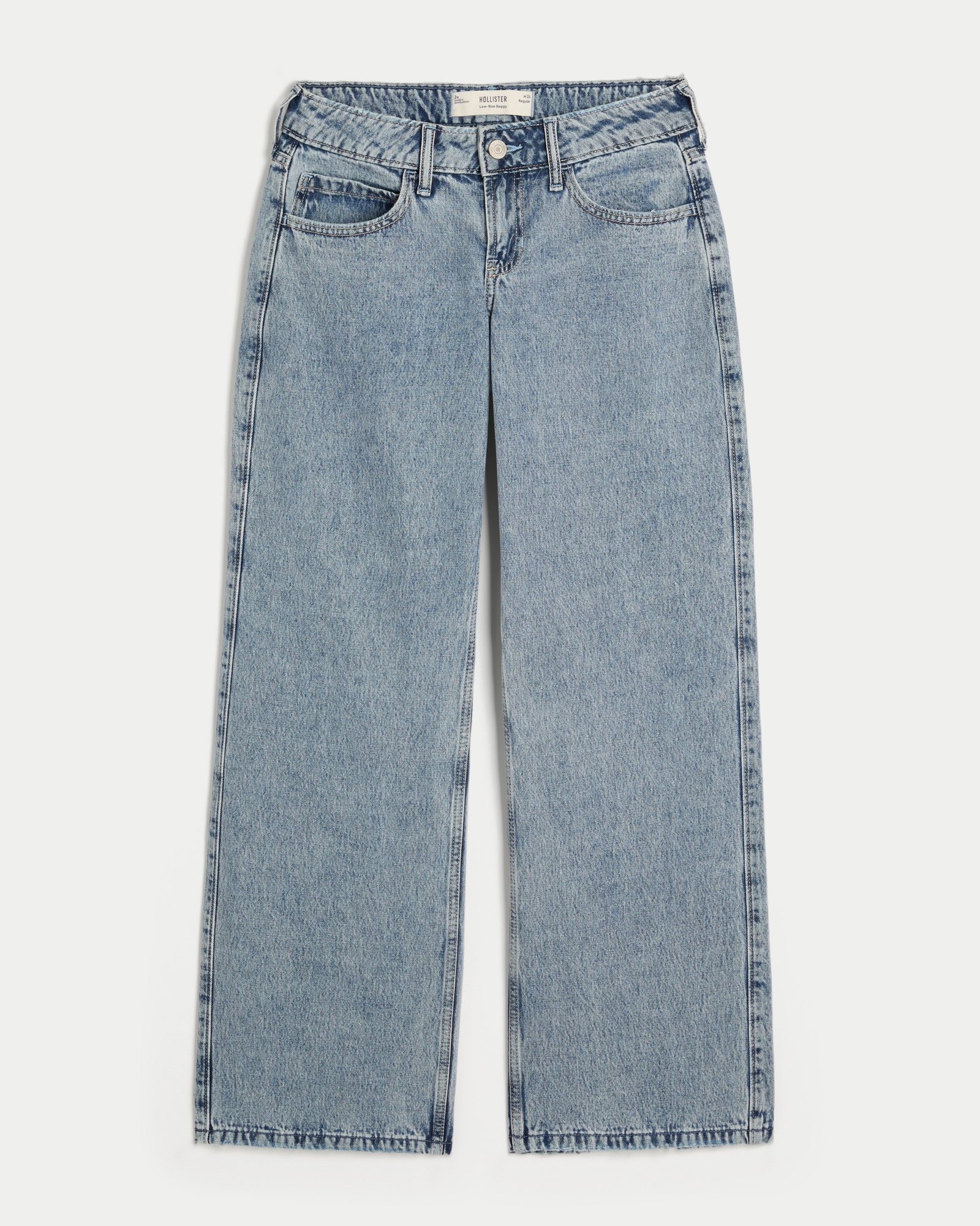 Low-Rise Dark Wash Baggy Jeans