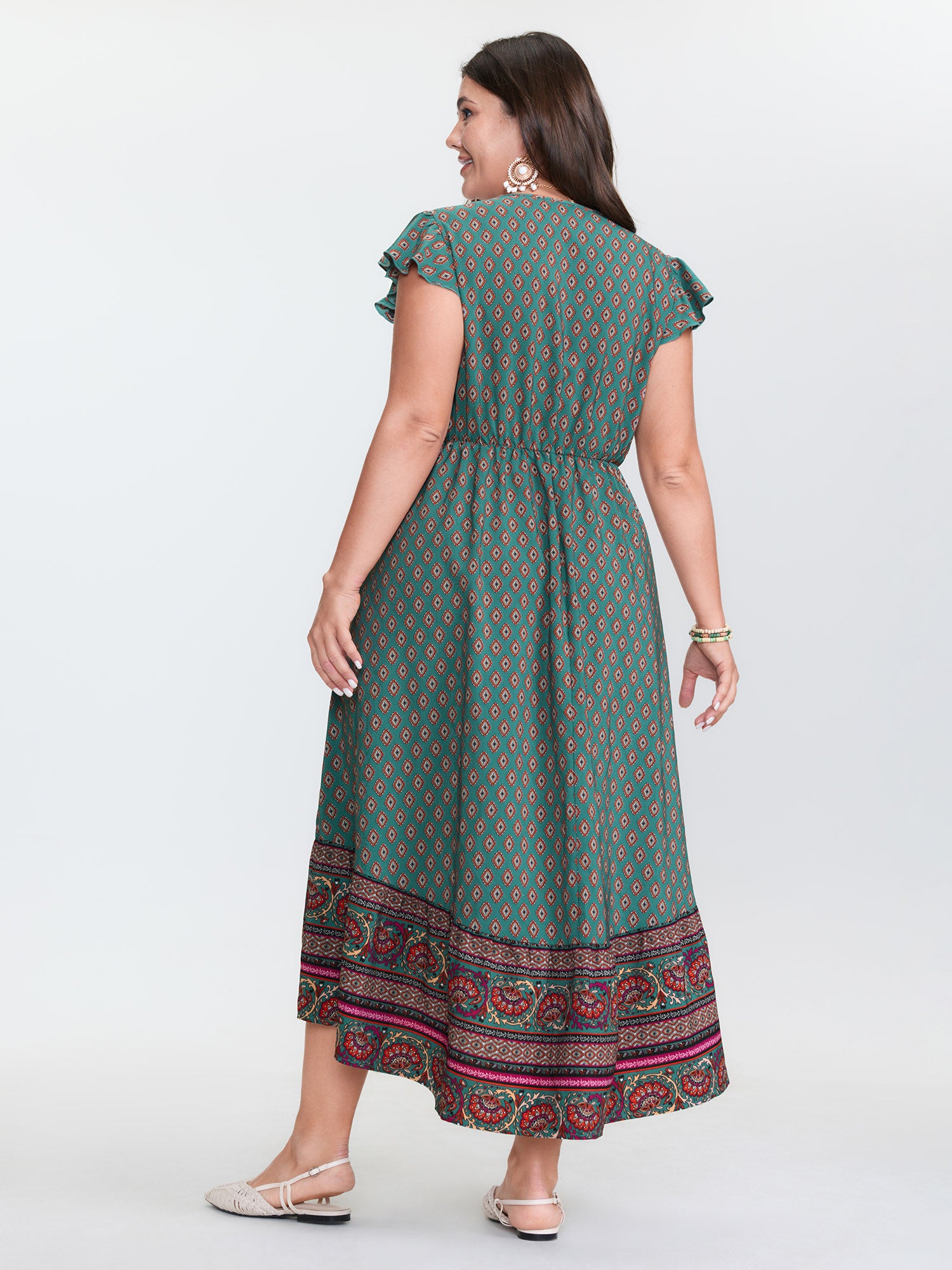 Floral Print High-Low Hem Midi Dress