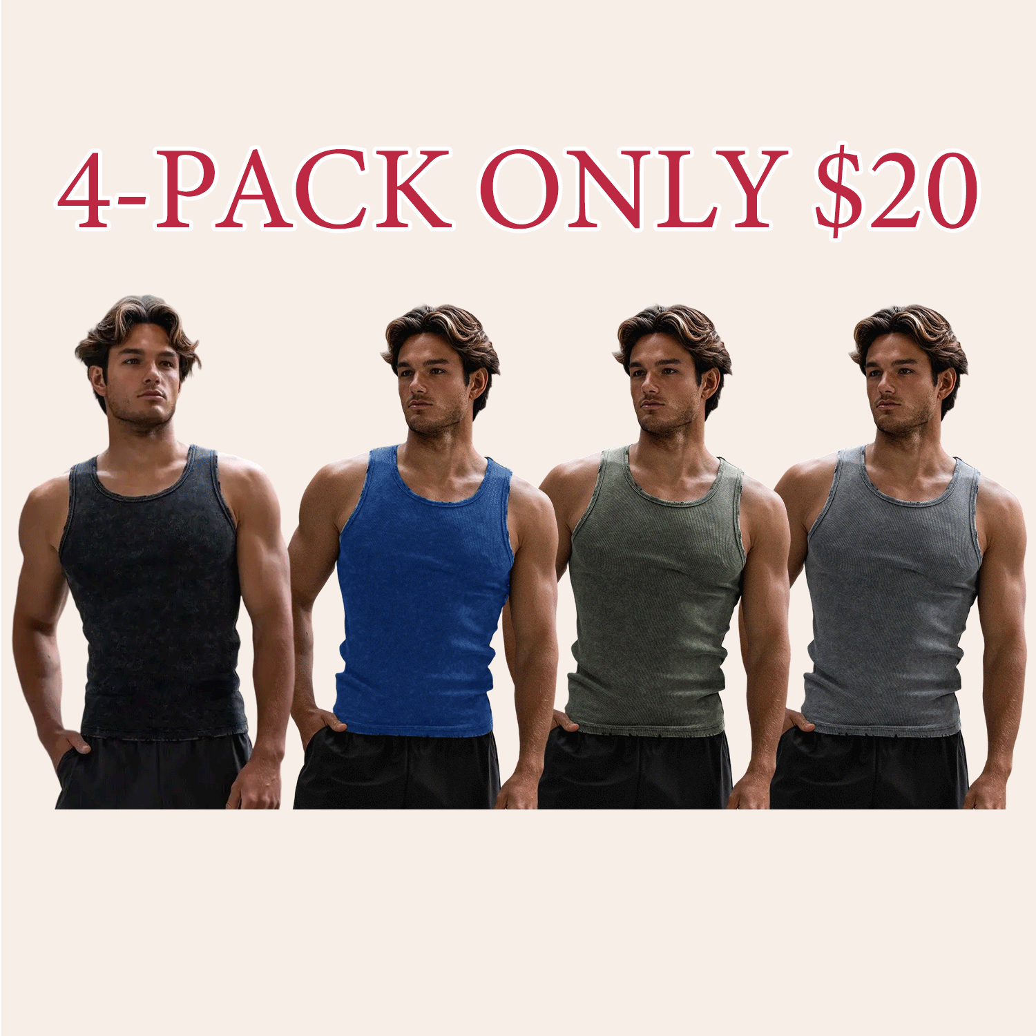 Men’s Ultra-Soft Distressed Fitted Tank