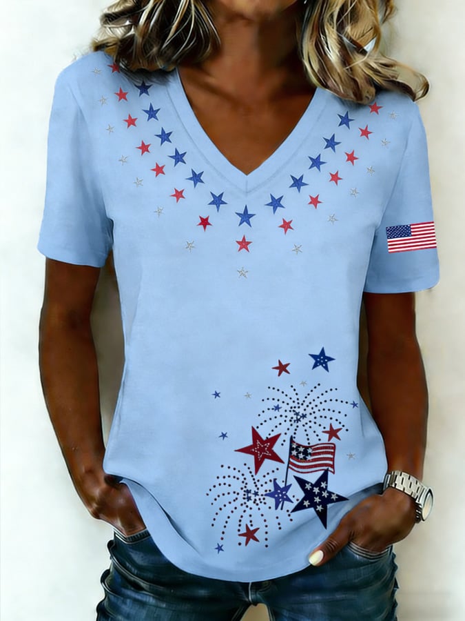 Women's American 250th Anniversary Printed Casual T-shirt