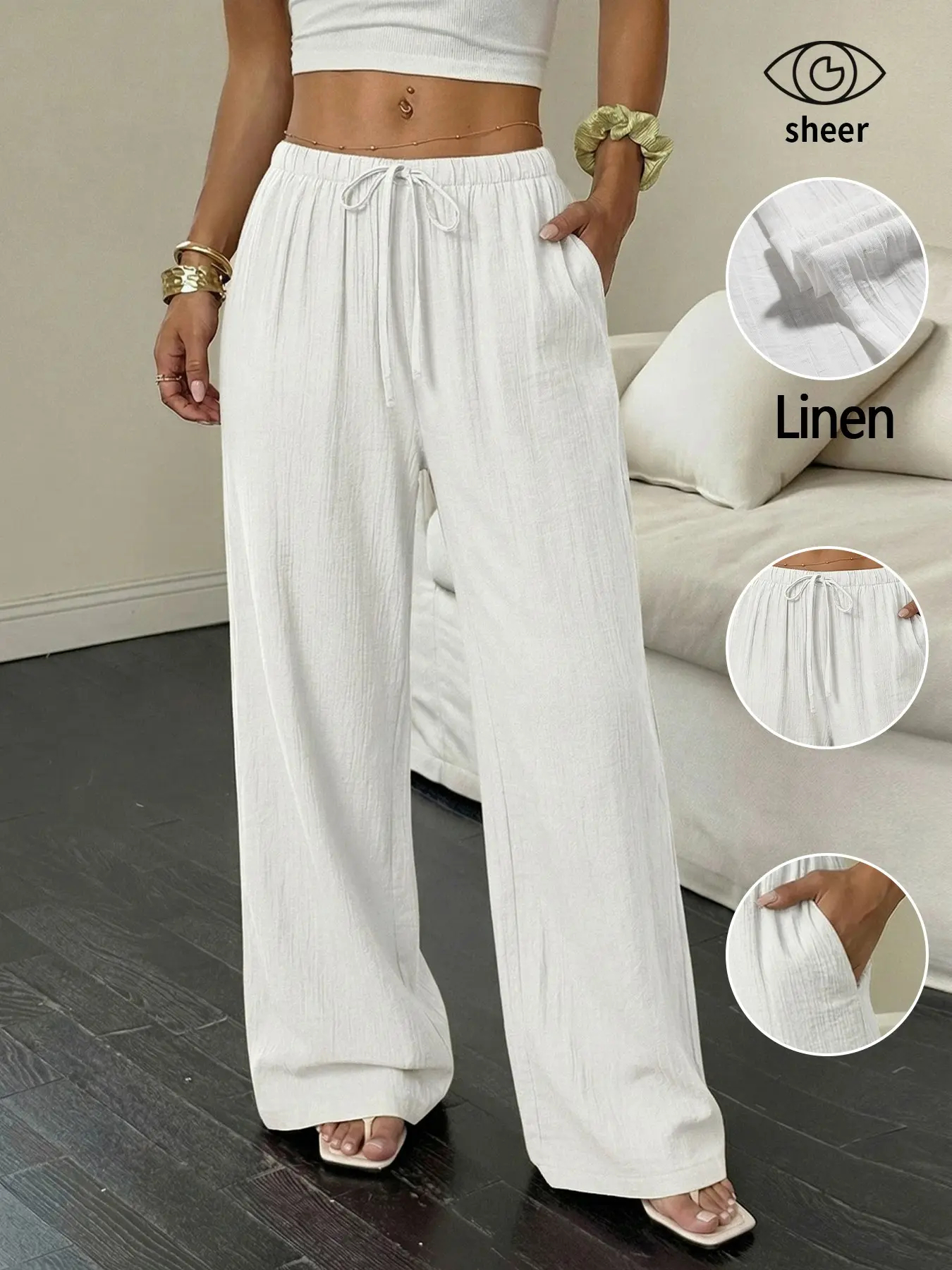 ✨ MAY SALE | Women's Linen Palazzo Pants -100%Cotton✨