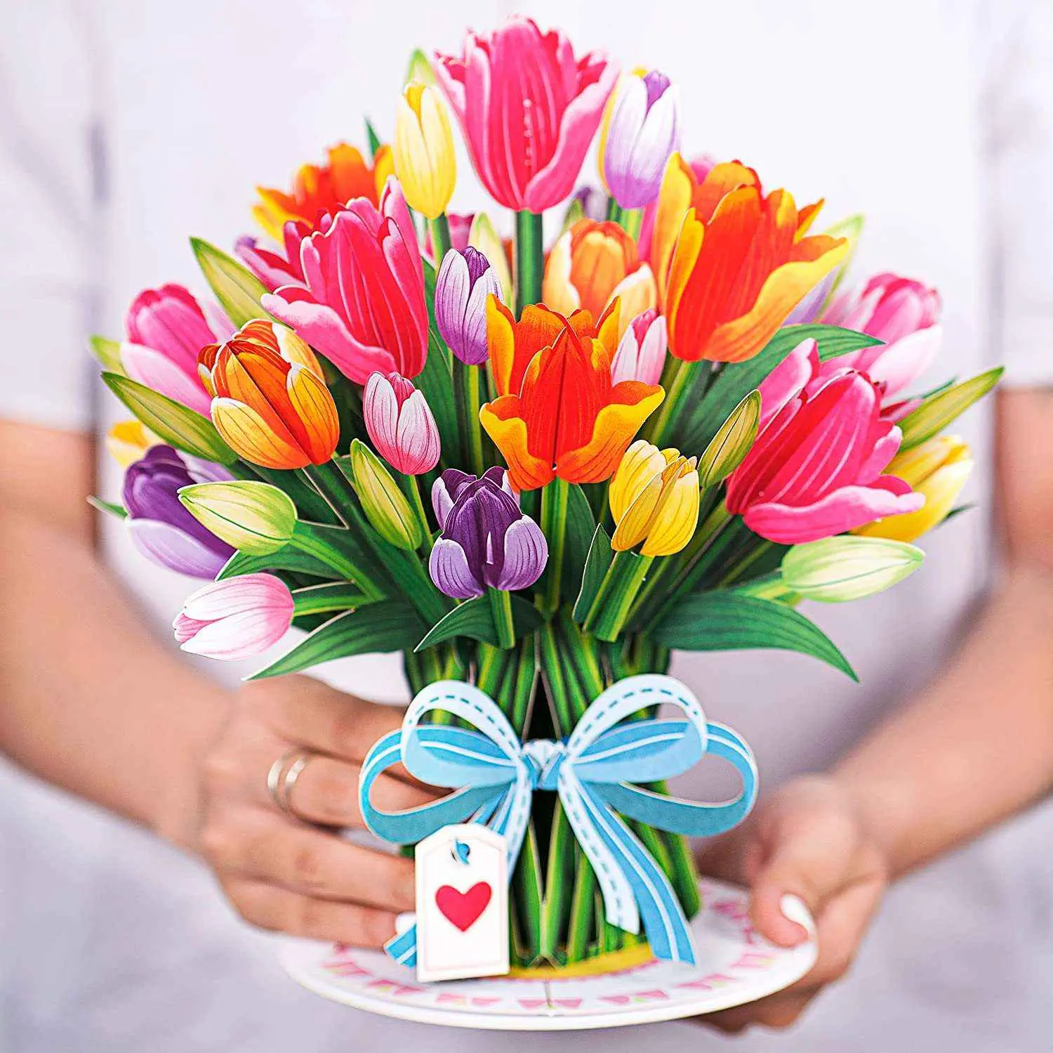 Paper Love HugePop Tulip Flower Pop Up Card for Mother's Day Birthdays & Valentine's Day