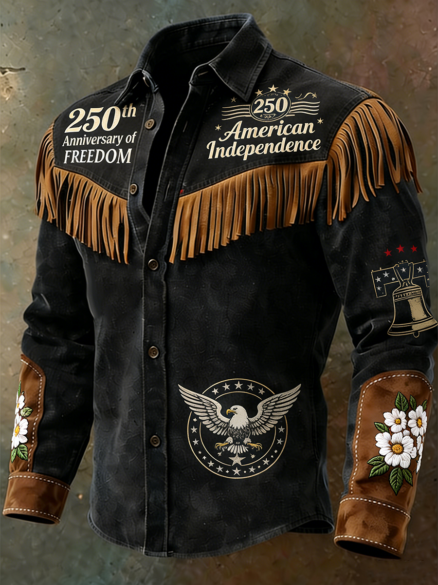 Men's 250th Anniversary of Freedom Eagle Fringe Western Shirt