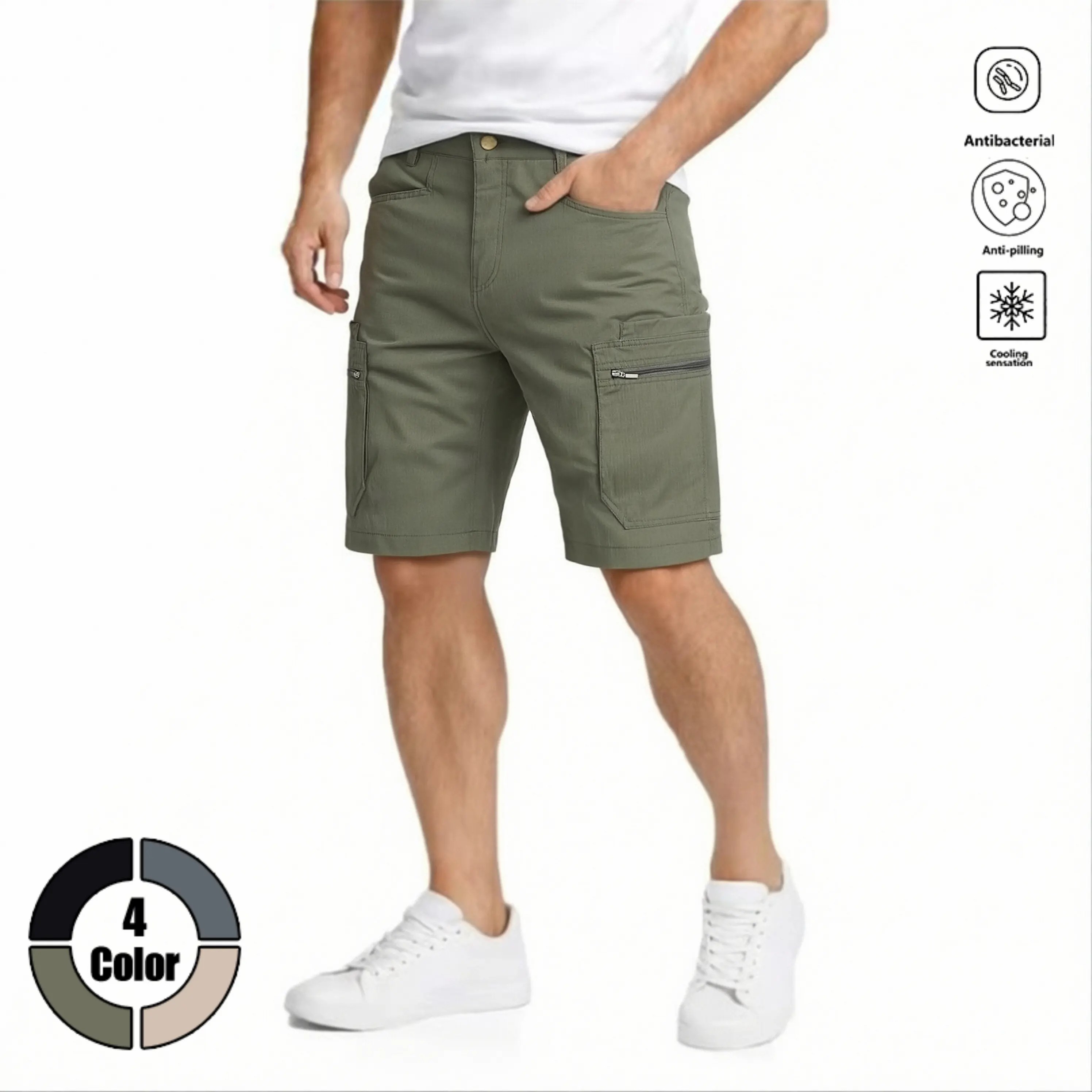 Men's Performance Cargo Shorts – Multi-Pocket Outdoor Utility Shorts