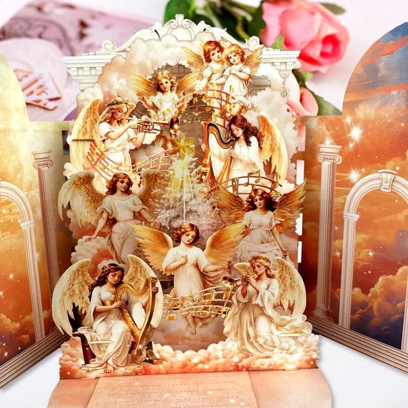 🎄Handcrafted 3D Nativity Scene Christmas Scene Greeting Card