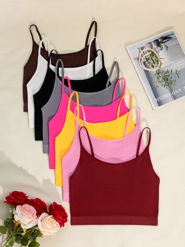 Women's Solid Wireless Bra, Stretchy Comfortable Breathable Bra