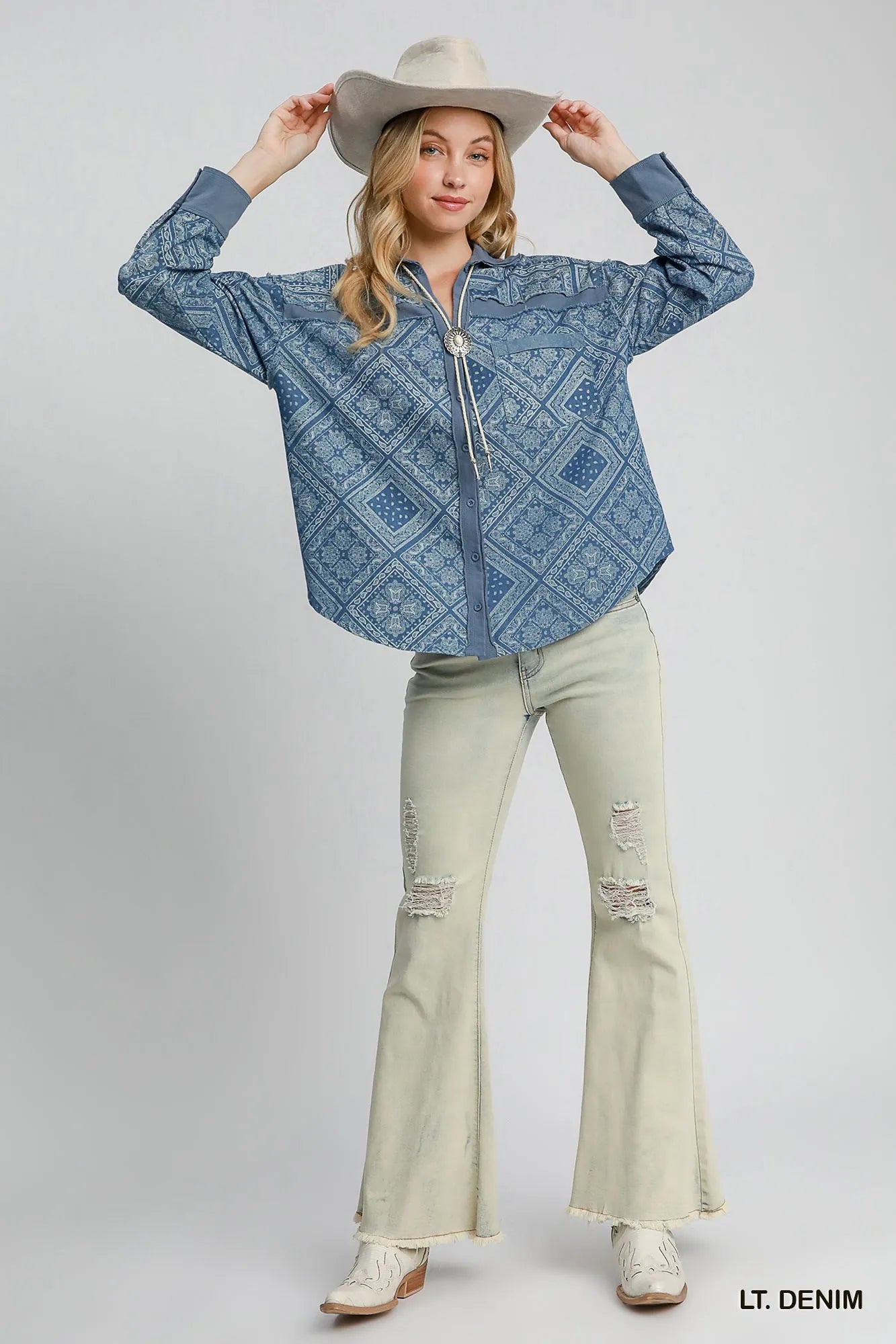 Print Denim Shirt Jacket