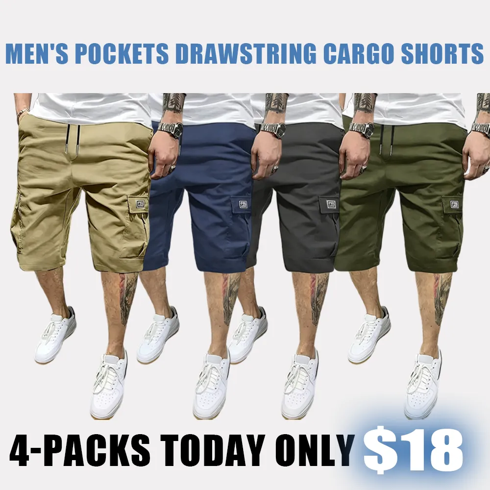 🔥Men's Pockets Drawstring Cargo Shorts