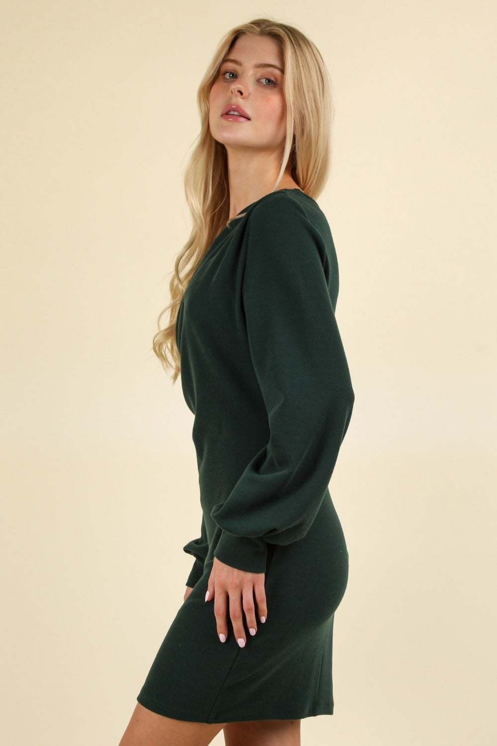 Very J Ruched Detail Bodycon Mini Dress